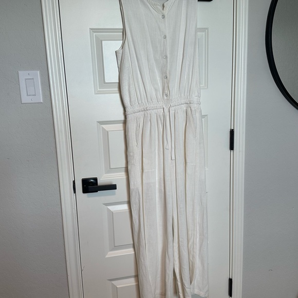 Splendid Cream Button-Down Romper - Picture 1 of 8